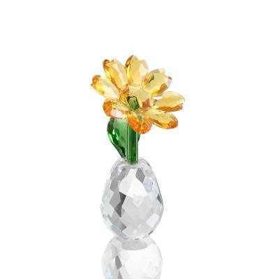 China Europe k9 crystal sunflower for table home decor for sale