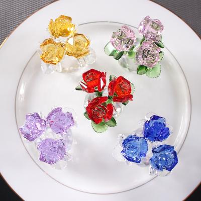 China Home decor colorful k9 crystal rose keepsakes for mother, wife and girlfriend gift for sale