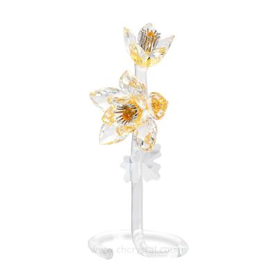 China China Crystal Flower Figurine Ornament Crafts Wedding Home Decor Birthday Gift Souvenir for sale