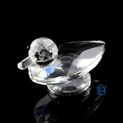 China China new arrival exquisite design clear crystal glass mini duck for home decoration for sale