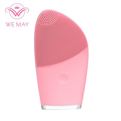 China Acne Treatment Sonic Silicone Face Cleaner Electric Rechargeable Facial Cleansing Brush For Face Eye Beauty Roller Deep Cleansing Massage for sale