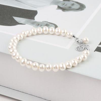 China CLASSIC High Quality Silver Plated Copper Adjustable Bracelets Natural Pearl Bracelets Jewelry For Women for sale