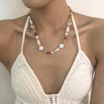 China Hot Sale BOHEMIA Boho Necklace Summer Beach Necklace Geometric Beads Necklace For Women for sale