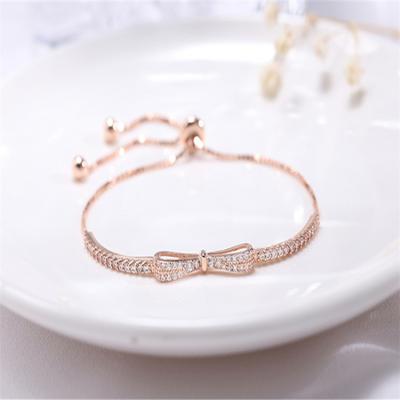 China Trendy S925 Adjustable Fashion Bow Bracelet Flying Silver With Rhinestone Bangle Jewelry For Lady Girl for sale