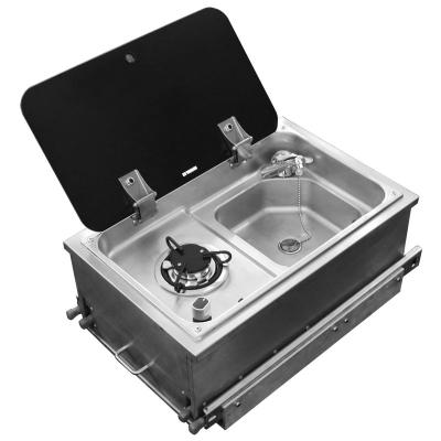 China With Faucet Camper Sink Stainless Steel Hand Wash Basin Kitchen Sink With Lid With Stove for sale