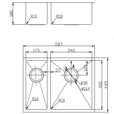 China Without Bowl Rectangular Undermount Restaurant Kitchen Stainless Steel Sink Wide Varieties Double Faucet for sale