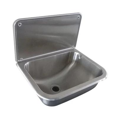 China Without Faucet PS-582A Stainless Steel Wall Mount Commercial Hand Wash Sink With SideSplash for sale