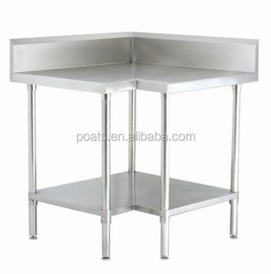 China Eco - Friendly Commercial Stainless Steel Kitchen Prep And Work Table Corner Work Bench for sale