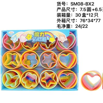 China Children's Toys Rainbow Circle Toys Funny Early Development Educational Folding Plastic Spring Coil Children's Creative Magic Toys for sale