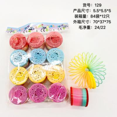 China Kids Eductional Toy Cheap Lower Coil Springs Plastic Toy Rainbow Plastic Slinki Toy For Adults Kids Jumbo Rainbow Spring Top Toy 7 for sale