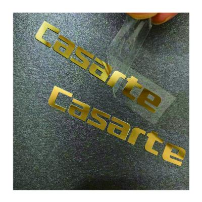 China Waterproof Electroform Metal Letters Labels Custom Thin 3D Nickel Gold Logo Transfer Embossed Decals Metal Stickers With Adhesive for sale