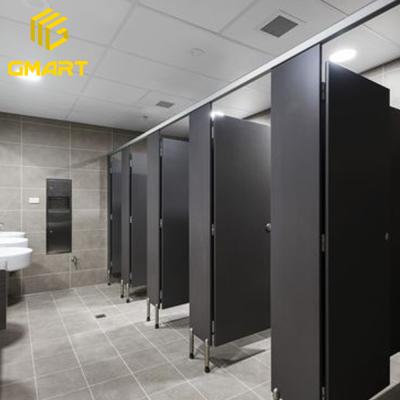 China Modern Toilet Cubicle System HPL Wood Grain 12mm For Toilet Partition for sale