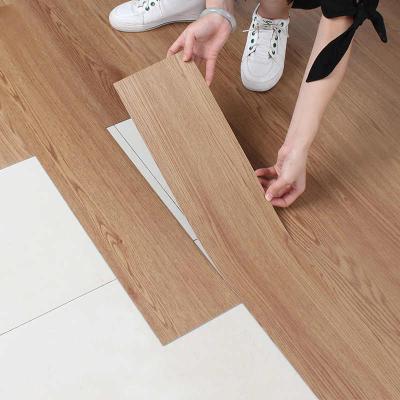 China Lower Price Wear Resistant Wood Flooring Vinyl Sticker, Commercial Self Adhesive Flooring Boards for sale