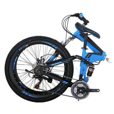 China Mountain Bike Folded Most Popular 26 Inch Cheap Wheel Full Suspension Folding Bike 21 Speed ​​MTB Foldable Bike for sale