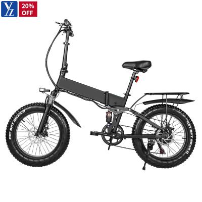 China Aluminum alloy 7 speed folding fat bike shimano dual disc brake electric derailleur tire 20