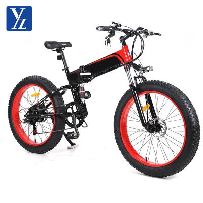 China Luxury folding ebike 500w 750W 26*4.0 26 inch 48V Lithim battery mtb city fat tire adult ebike for sale