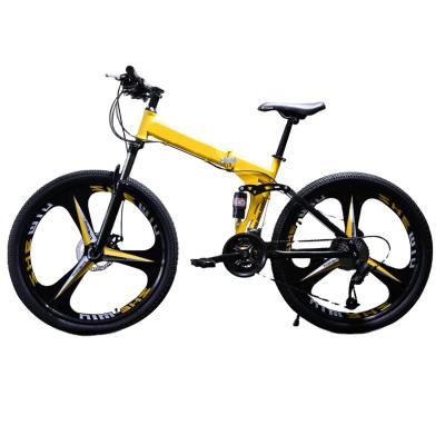 China Aluminum alloy/steel folding bicycle 21 speed adult mountain bike 26 inch shock folding bike with dual disc brake MTB for sale for sale