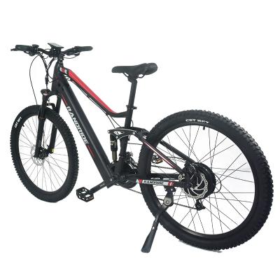 China Powerful aluminum alloy mountain ebike combine frame 27.5inch 27 speed 500W 10.4ah battery electric bicycle with air fork for sale