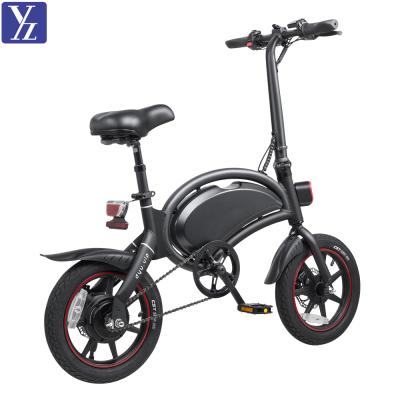 China Aluminum alloy 14 inch mini folding bike 250W motor 36V 10ah dual disc brake GPS 3 lock bms electric portable lightweight battery shift for sale