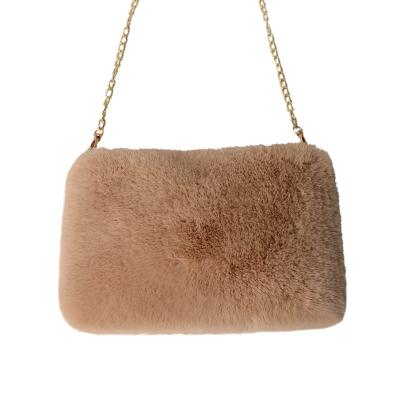 China Hot Cross Fuzzy Crossbody Bags Fur Plush Women's Fashion Plush Handbags Soft Girls Lady Faux Fur Bags - Body Purses for sale