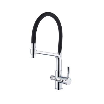 China Pull Out Spray Kitchen Water Filter Faucet Kitchen Faucets Dual Spout Filter Faucet Mixer 360 Degree Rotation Water Purification Feature Faucets for sale