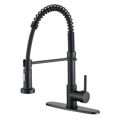 China Pull Out Wholesale Black Jet Tap Single Lever Mixers Pull Down Kitchen Sink Faucet Pull Out Kitchen Faucet for sale