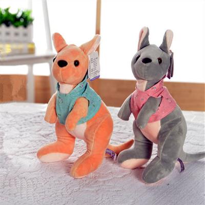 China Custom Mini Kangaroo Soft Plush Toy Adorable In Cute Clothing For Kids Play Dolls for sale