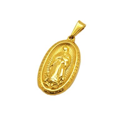 China Hot Sale Nickel Free In Stock Accessories Stainless Steel Virgin Mary Gold Religious Necklace Pendant for sale