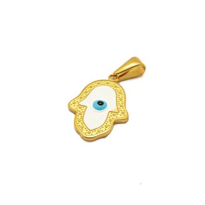 China Stock Fashion Jewelry Accessories Unisex Gold Nickel Free Plated Evileye Religious Hamsa Pendant for sale