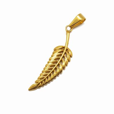 China Gold Leaf Necklace Pendant Necklace Feather Shaped Antique Angle Pendant Wing Pendant Nickel Free for sale