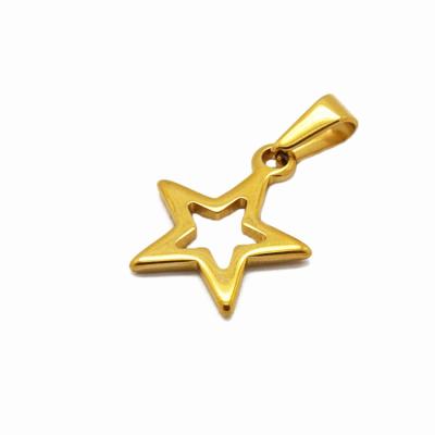 China Nickel Free 18k Gold Plated Stainless Steel Jewelry Star Necklace Pendant Unisex for sale