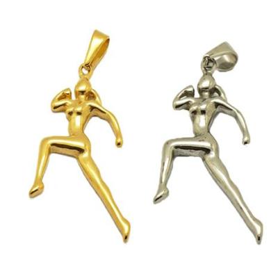 China Fashion Jewelry Women Nickel Free Men Sport Bodybuilding Charm Gym Fitness Stainless Steel Pendant Run for sale