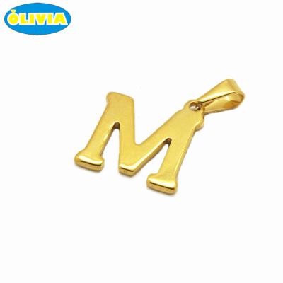 China Nickel Free In Stock Wholesale Stainless Steel Alphabet Pendants Design Letter M Pendant for sale