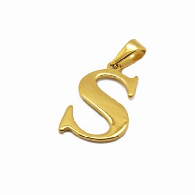 China Nickel Free Gold Plated Fashion Letter S Stainless Steel Initial Alphabet Pendant Design for sale