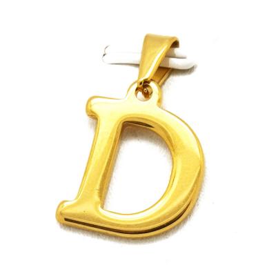 China Olivia Dubai 24 Karat Gold Stainless Steel Fashion Design Letter D Nickel Free Alphabet Pendant for sale