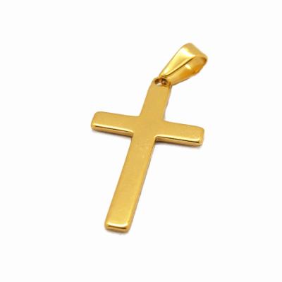 China Christian Big Pendant Men Women Jesus Gold Plated Stainless Steel Nickel Free Cross Pendant Necklace for sale