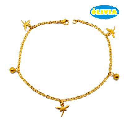 China New Design Nickel Free Gold Anklet , Stainless Steel Gold Plated Anklet For Women for sale