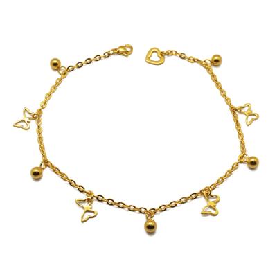 China Big Discount Nickel Free On Sale Fashion Jewelry Gold Anklets Foot Jewelry Women Small Butterfly Stainless Steel Fancy Foot Pendant Chain for sale