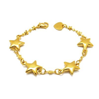 China Stainless Steel Boy Girl Star Charm Gold Nickel Free Bracelet Thin Long Chain Bracelets For Women Jewelry Gifts for sale