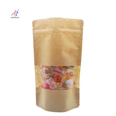 China Wholesale Moisture Proof Biodegradable Zipper Kraft Paper Bags Tea Snack Food Packaging Stand Up Bag for sale