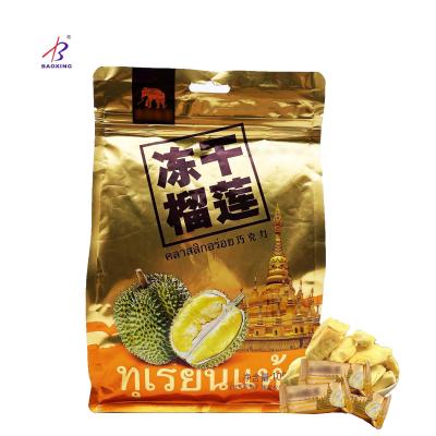 China Custom Printed Mylar Durian Chocolate Snack Packaging Bag Food Flat Bottom Moisture Proof Plastic Bag for sale