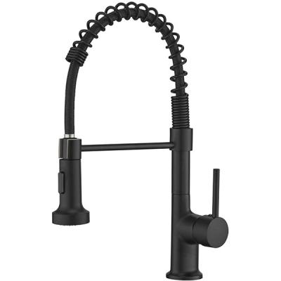 China Luxury Thermostatic Faucets Kitchen Faucet Pull Down Sprayer Matte Black Kitchen Sink Faucets for sale