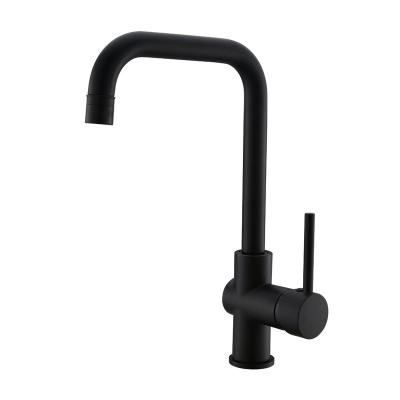 China New 360 Degree Thermostatic Modern Single Handle Swivel Faucets Kitchen Mixer Matte Black Finish Faucet for sale