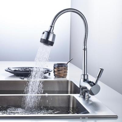 China Thermostatic Faucets Ware Saniary Fittings Zinc Body Kitchen Faucets With Sprayer Deck Mounted Single Hole Zinc Handle Flexible Kitchen Faucet for sale