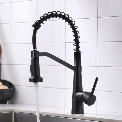 China Black Thermostatic Faucets Kitchen Faucet Pull Down Kitchen Sink Faucet for sale