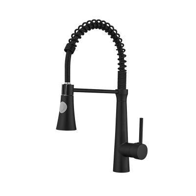 China Thermostatic Faucets Commercial Kitchen Faucet With Pull Down Sprayer , Single Handle Kitchen Sink Faucet Matte Black for sale