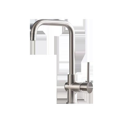 China China Thermostatic Single Handle Faucets Coil Kitchen Faucet Silver Ceramic Faucet for sale