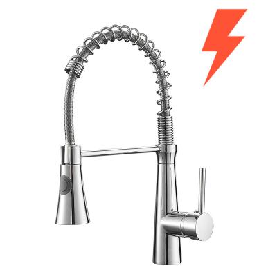 China High Quality Fashion Material Brass Thermostatic Water Adjustable Low Pressure Faucets Kitchen Faucets Silver Faucet for sale