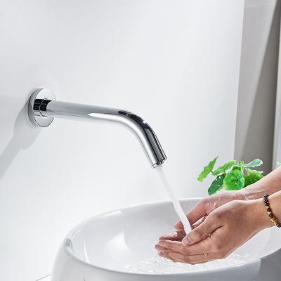 China FLG Faucets FLG Modern Automatic Chrome Basin Sensor Water Tap Single Brass Metered Kitchen Wall Mounted Faucet for sale