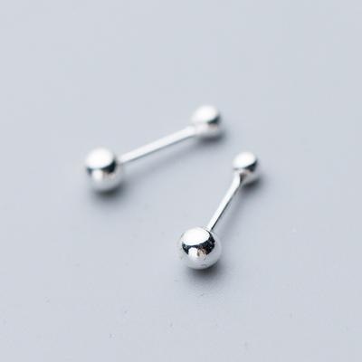 China Real 925 Sterling Silver Earrings Beads Screw CLASSIC Trustdavis stud earrings for women babies Mini Minimalist Jewelry DA1980 for sale